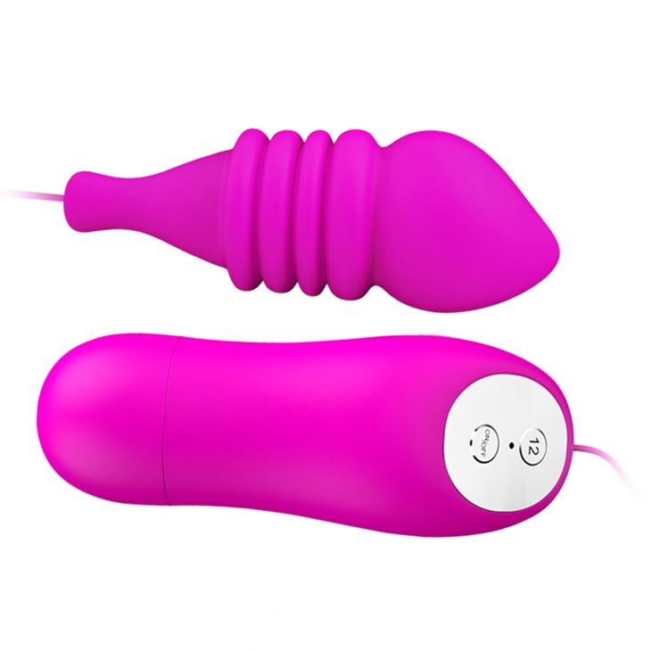 Вибропуля Pleasure Shell с рёбрышками и выносным пультом управления - фото 138608