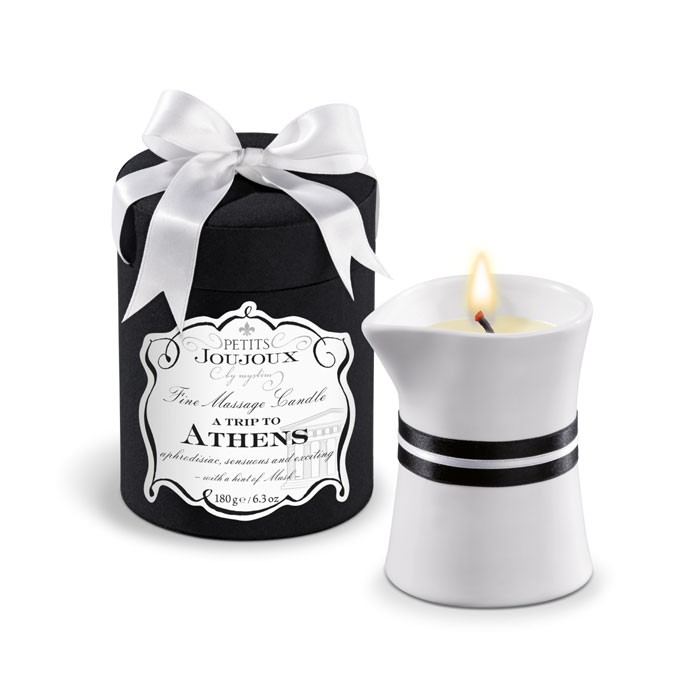 Массажное масло в виде большой свечи Petits Joujoux Athens с ароматом муската и пачули - фото 242675