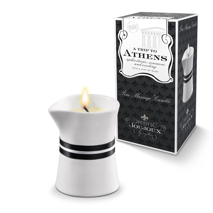 Массажное масло в виде малой свечи Petits Joujoux Athens с ароматом муската и пачули - фото 242682