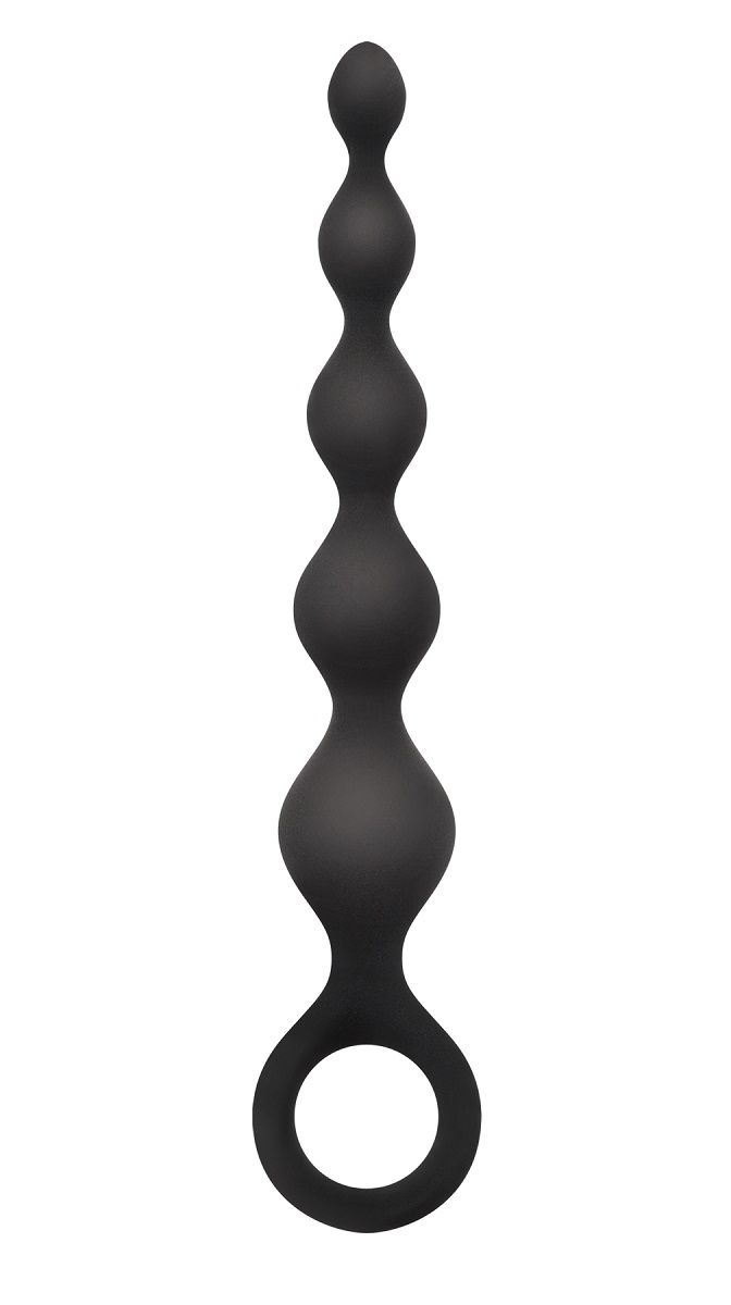 Чёрная анальная цепочка Perles D Lux Short - 16,5 см. - фото 138900