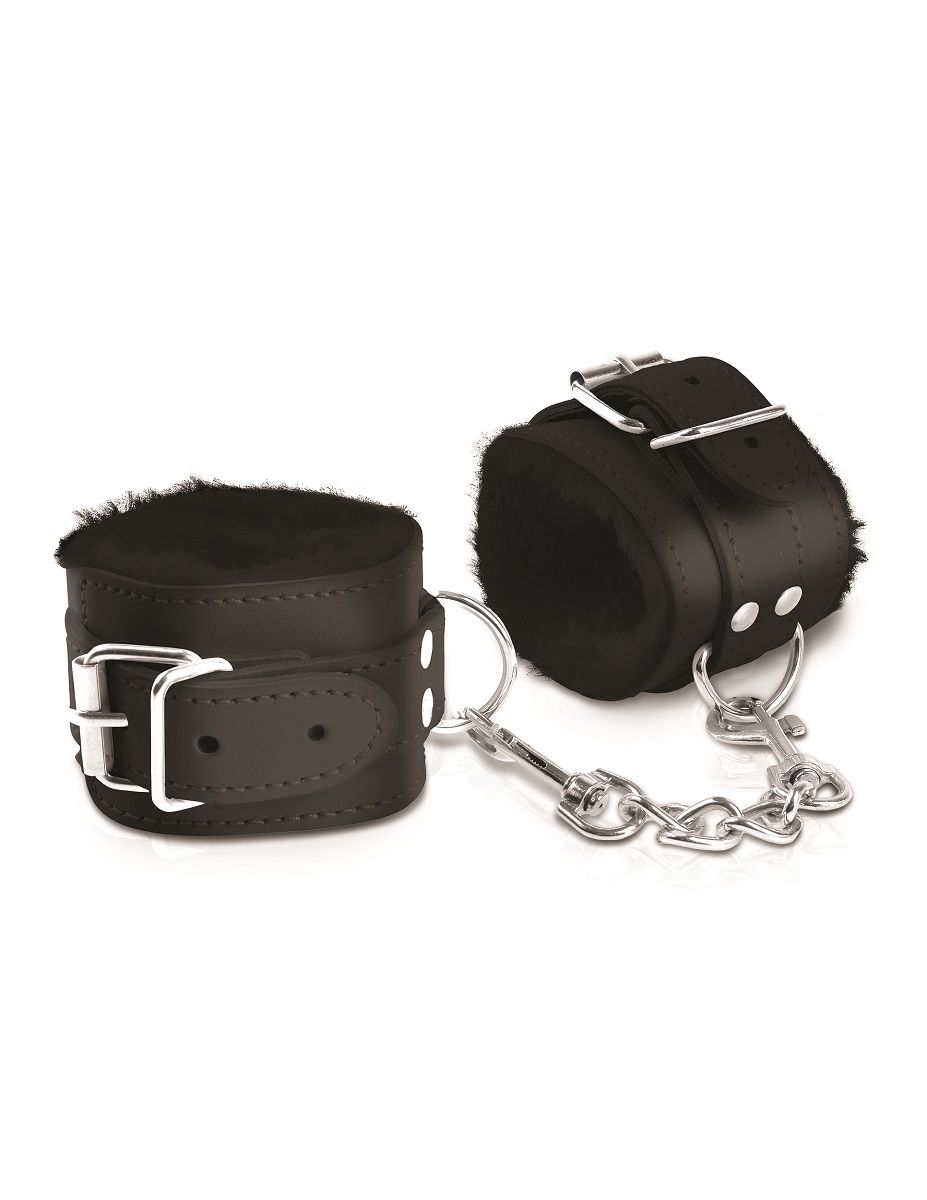 Чёрные наручники с меховой изнанкой Cumfy Cuffs - фото 138926