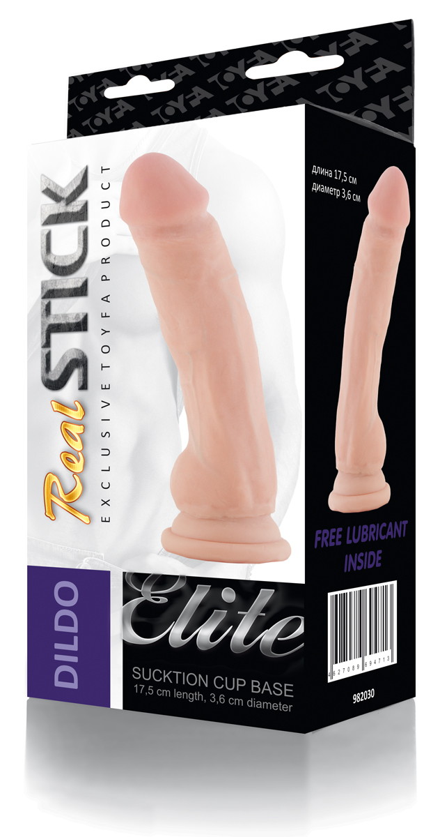 Фаллоимитатор телесного цвета на присоске - 17,5 см. - фото 138970