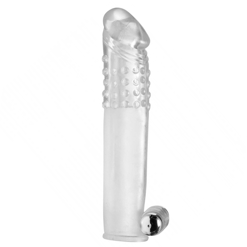 Прозрачная насадка с массажными точками и вибрацией Size Matters - 14 см. - фото 139222