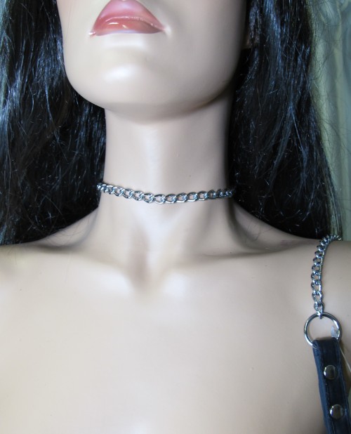 Металлический поводок с кожаной ручкой - фото 139410 Металлический поводок с кожаной ручкой - фото 139410