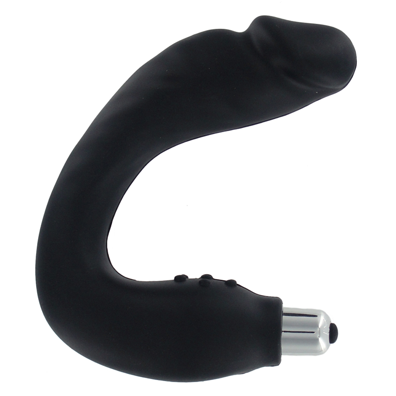 Реалистичный стимулятор простаты черного цвета - фото 139643