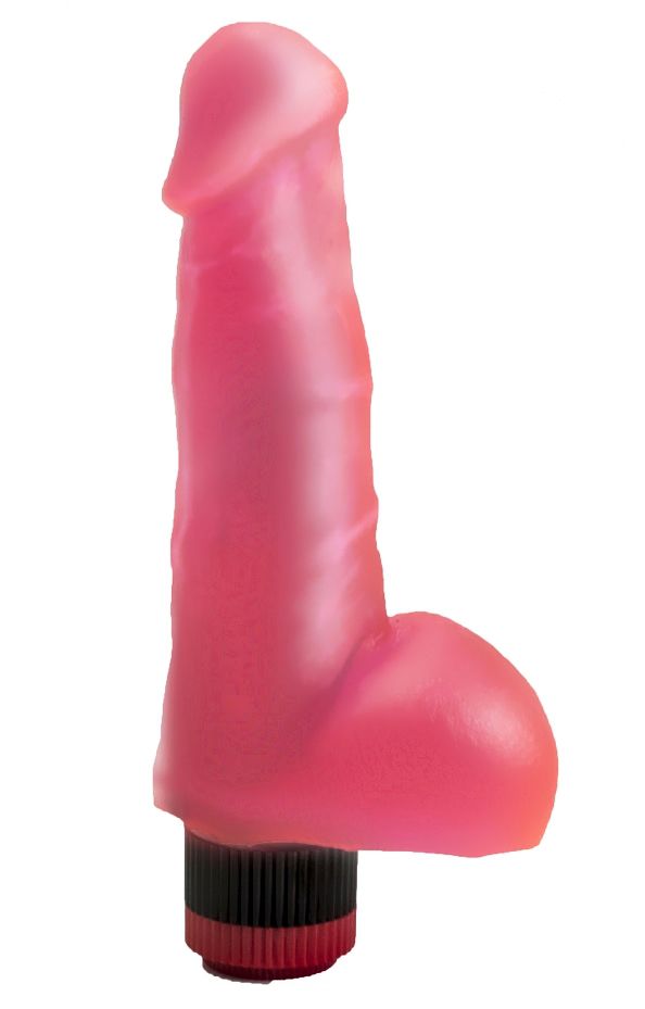 Гелевый виброфаллос розового цвета - 17,8 см. - фото 310491