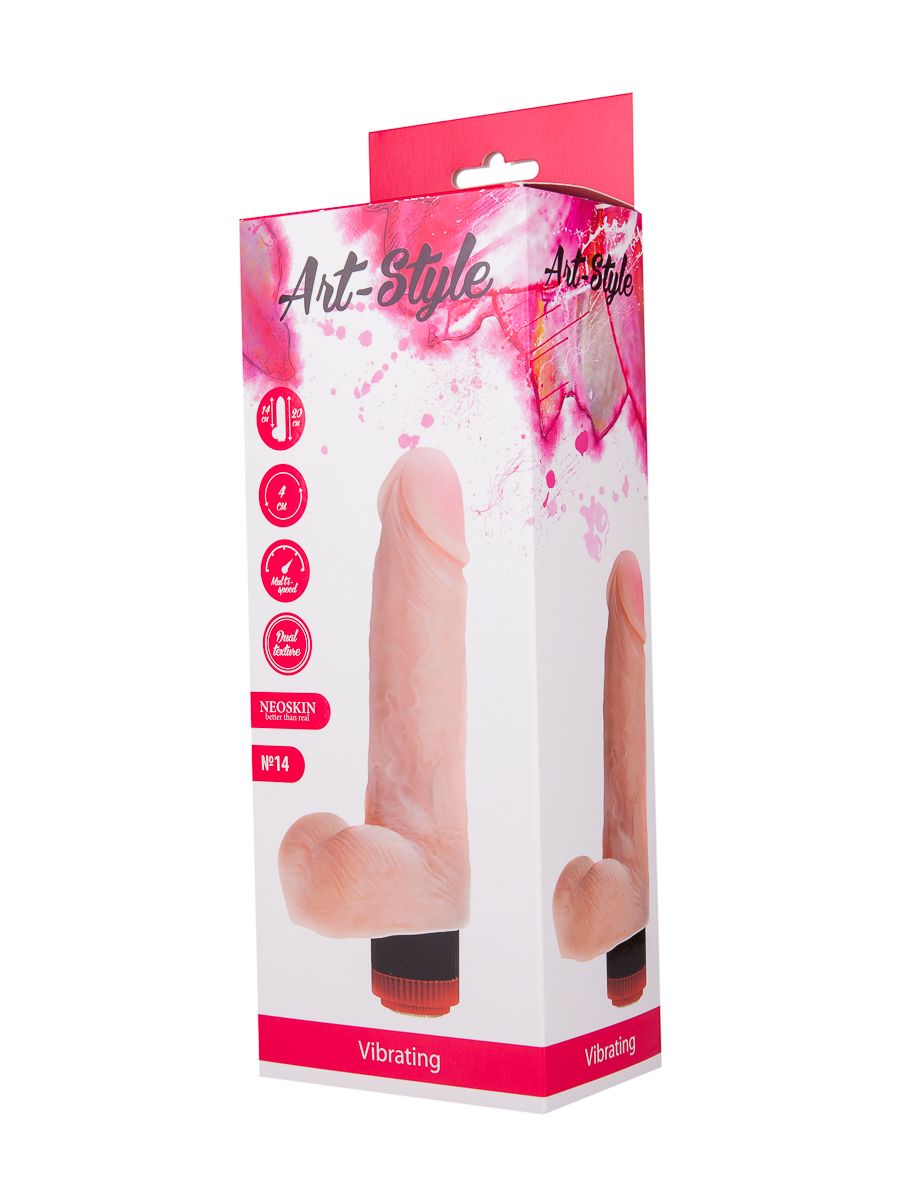 Упругий вибратор с большой мошонкой ART-Style №14 - 18 см. - фото 139859 Упругий вибратор с большой мошонкой ART-Style №14 - 18 см. - фото 139859