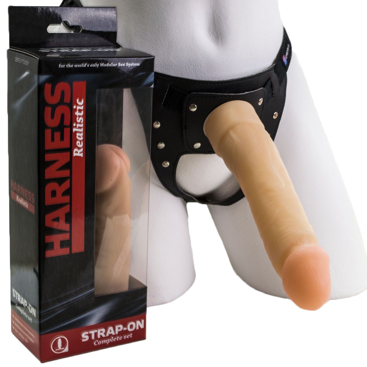 Крупный фаллоимитатор на трусиках с плугом - 20,5 см. - фото 140042