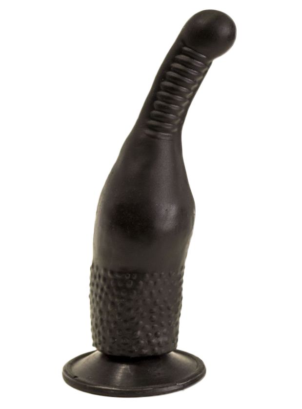 Чёрный анальный фаллоимитатор на присоске - 17 см.