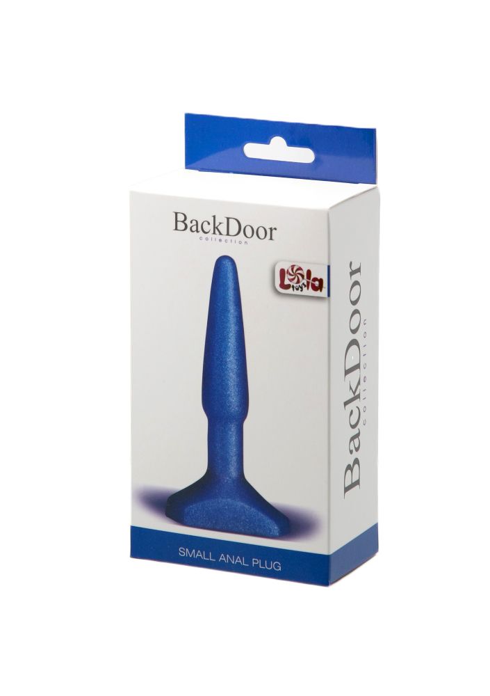 Синий анальный стимулятор Small Anal Plug - 12 см. - фото 140292