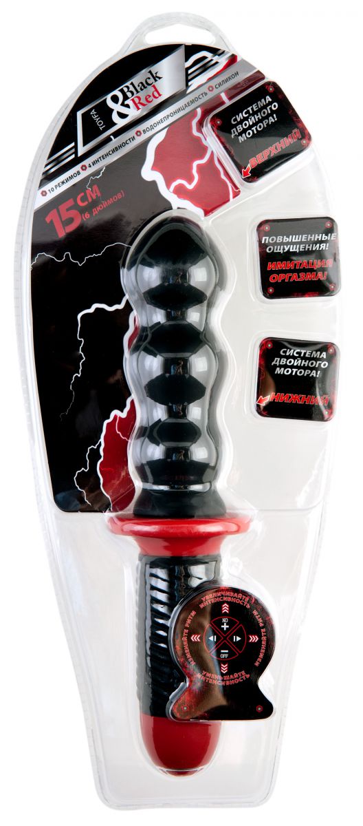 Чёрный фигурный вибратор с двойным мотором - 28 см. - фото 141117