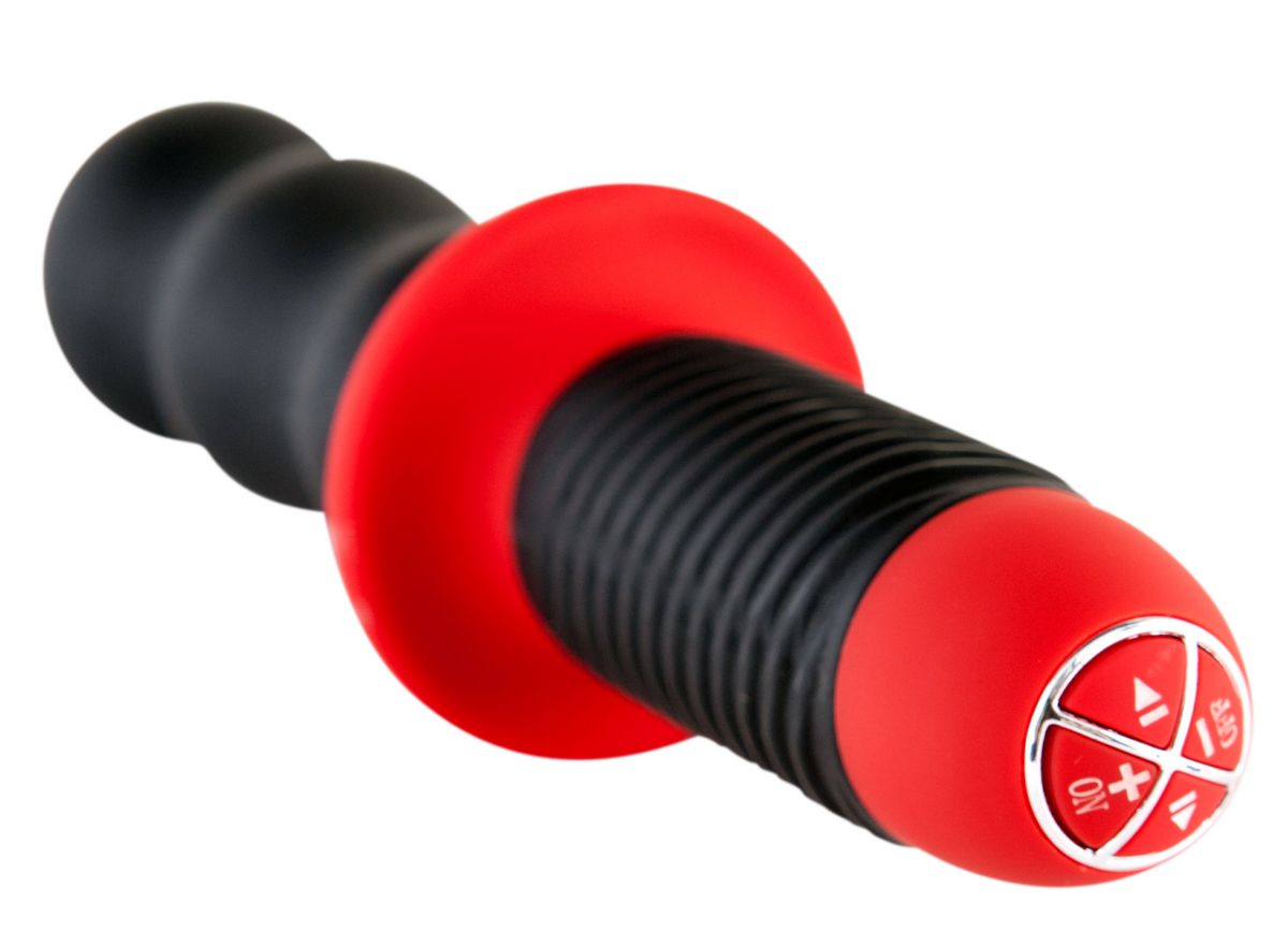 Чёрный фигурный вибратор с двойным мотором - 28 см. - фото 141118