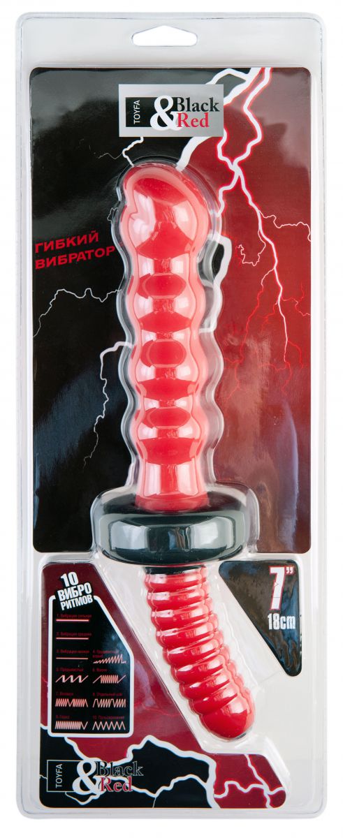 Красный двусторонний фигурный вибратор - 30 см. - фото 141131 Красный двусторонний фигурный вибратор - 30 см. - фото 141131