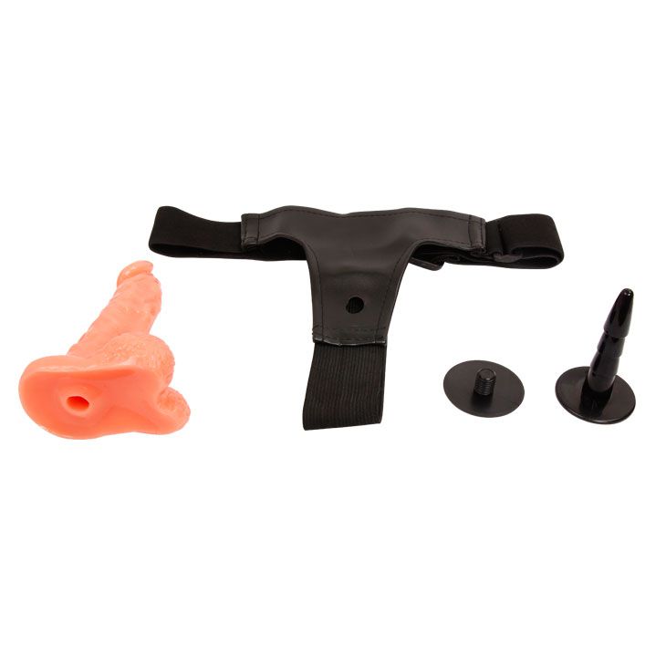 Реалистичный страпон на ремешках - 15,5 см. - фото 141296