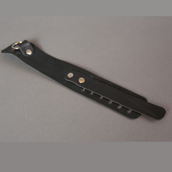 Кожаная сбруя на фаллос чёрного цвета - фото 141598