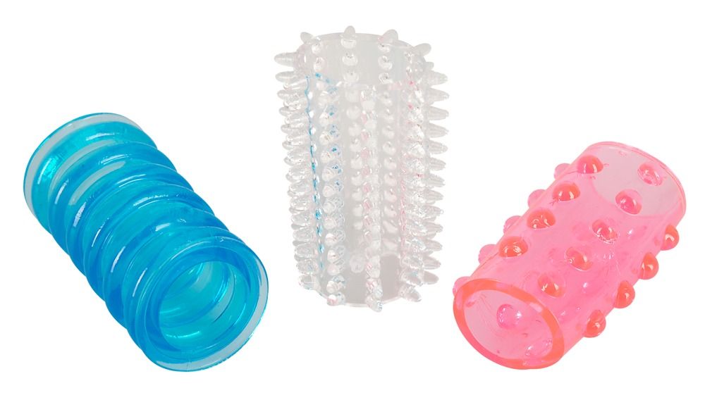 Комплект из трех рельефных насадок на пенис Tokyo Sleeves - фото 141702 Комплект из трех рельефных насадок на пенис Tokyo Sleeves - фото 141702