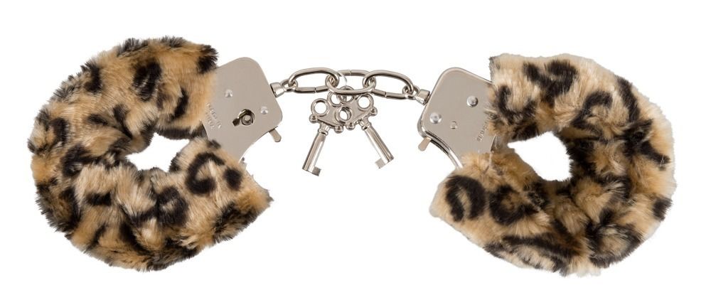Леопардовые меховые наручники Love Cuffs Leo - фото 141791