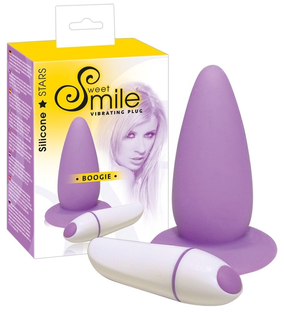 Фиолетовая анальная вибровтулка Smile - 10 см. - фото 142047