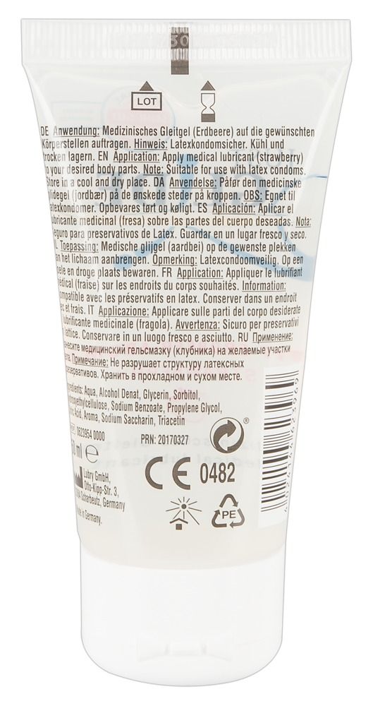 Смазка на водной основе Just Glide с ароматом клубники - 50 мл. - фото 183883