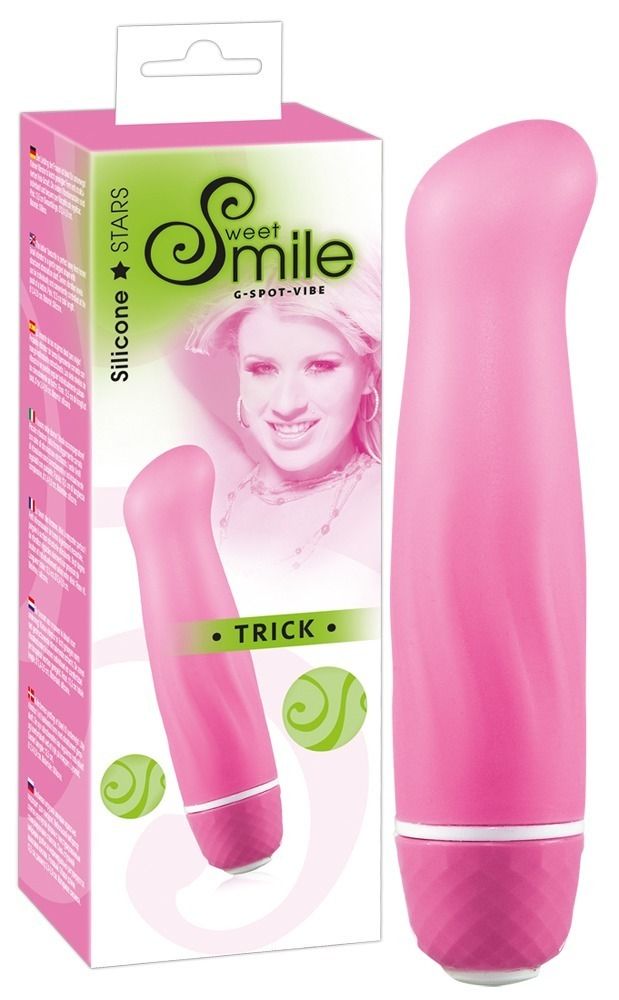 Розовый вибратор Smile Mini Trick G - 12,5 см. - фото 142359
