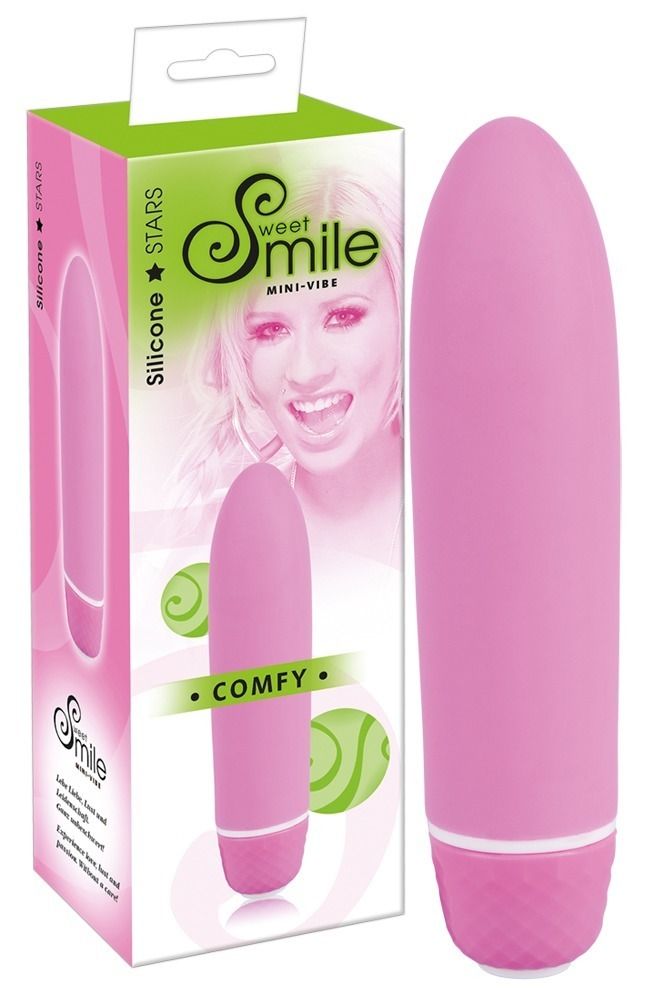 Розовый вибратор Smile Mini Comfy - 13 см. - фото 142360