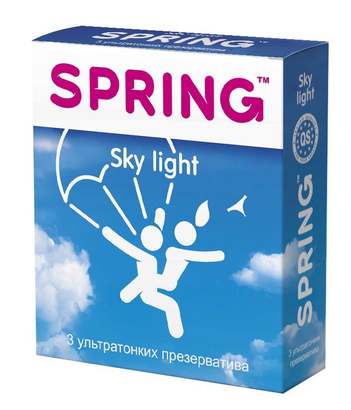 Ультратонкие презервативы SPRING SKY LIGHT - 3 шт. - фото 238859