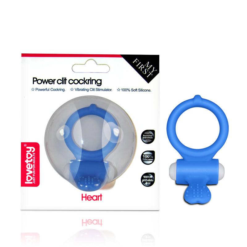 Голубое виброкольцо для пениса Power Heart Clit Cockring - фото 142237 Голубое виброкольцо для пениса Power Heart Clit Cockring - фото 142237