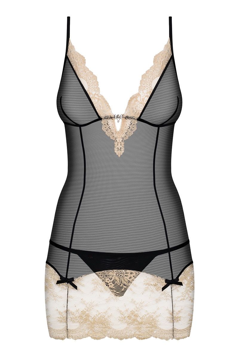 Полупрозрачная сорочка Bisquella с ажурным подолом - фото 142280