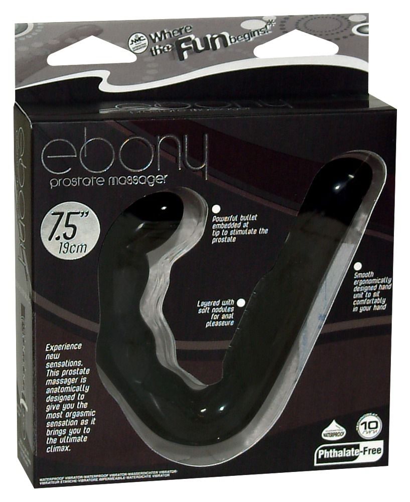 Чёрный стимулятор простаты Ebony Prostate Massager - фото 142470 Чёрный стимулятор простаты Ebony Prostate Massager - фото 142470