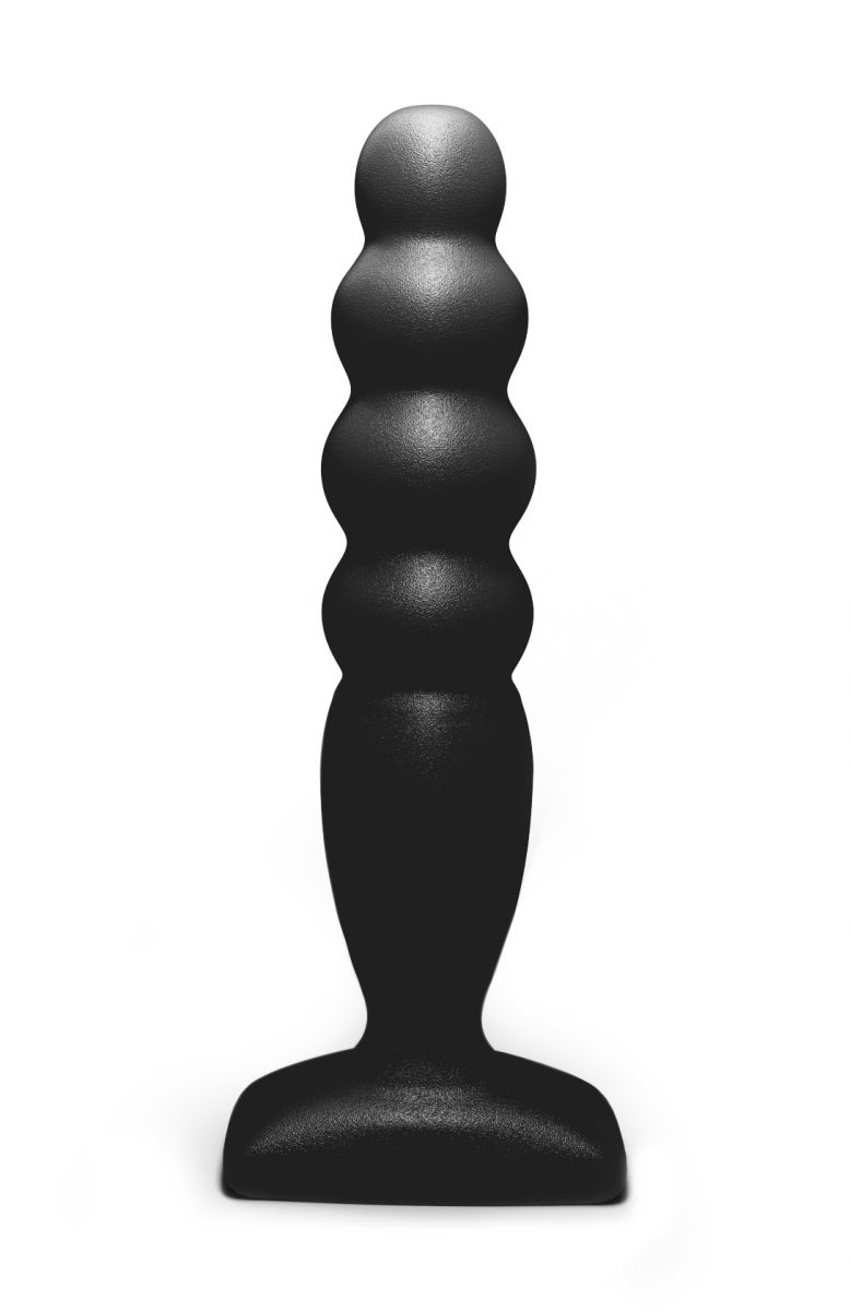Чёрный анальный стимулятор Large Bubble Plug - 14,5 см. - фото 313072