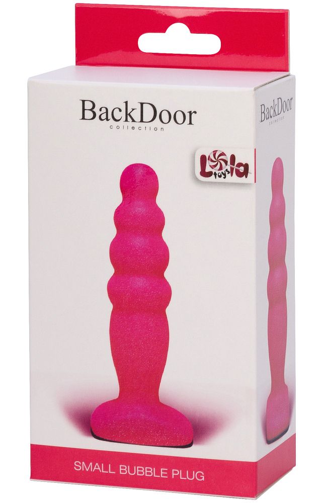 Розовый анальный стимулятор Small Bubble Plug - 11 см. - фото 142495