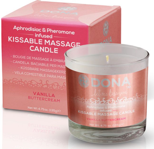 Массажная свеча DONA Vanilla Buttercream с ароматом ванильного крема - 135 гр. - фото 142587 Массажная свеча DONA Vanilla Buttercream с ароматом ванильного крема - 135 гр. - фото 142587