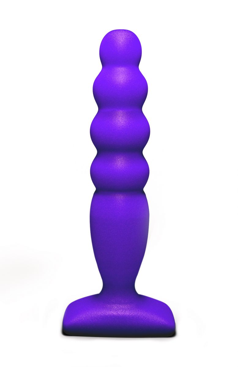 Фиолетовый анальный стимулятор Large Bubble Plug - 14,5 см. - фото 239431