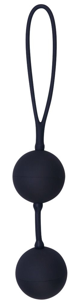 Черные вагинальные шарики с петлёй Black Velvets - фото 239438