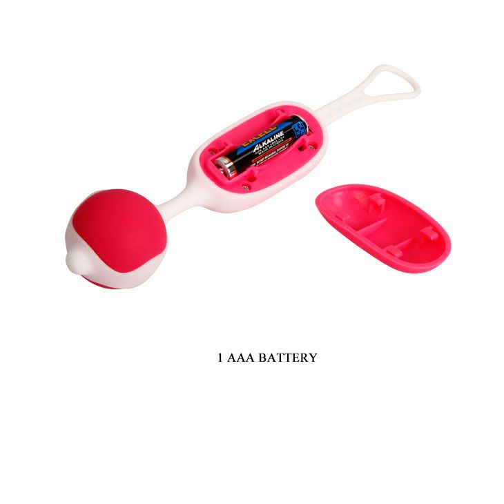 Розовые вагинальные шарики с вибрацией из силикона - фото 142945