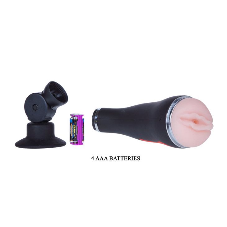 Мастурбатор-вагина с вибрацией в тубе на присоске - фото 142971