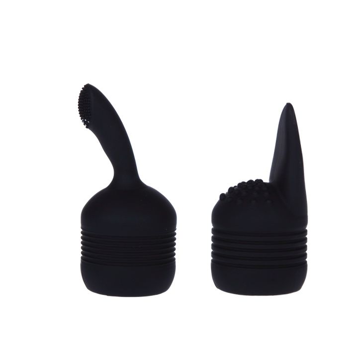 Черный вибромассажер со сменными насадками - 20 см. - фото 142995 Черный вибромассажер со сменными насадками - 20 см. - фото 142995