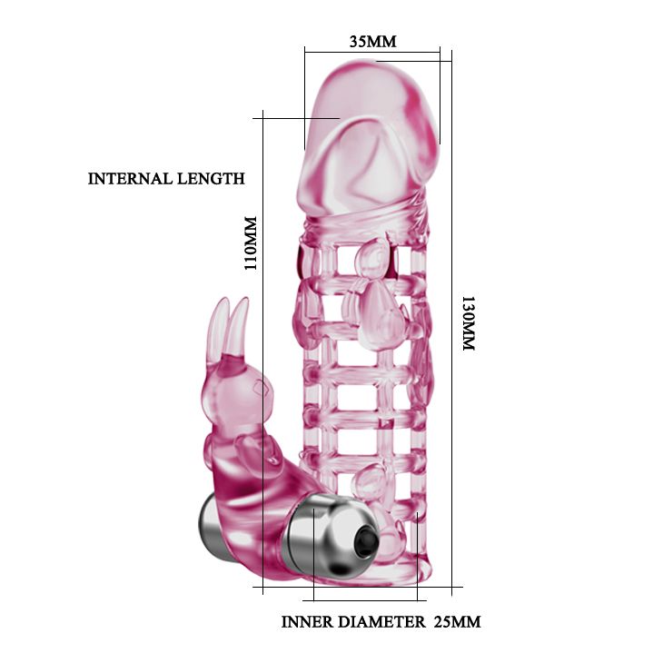 Насадка на фаллос с вибрирующим стимулятором - 17 см. - фото 143025