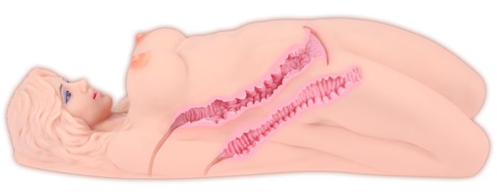 Мастурбатор Veronia с двумя упругими отверстиями для любви без вибрации - фото 143087