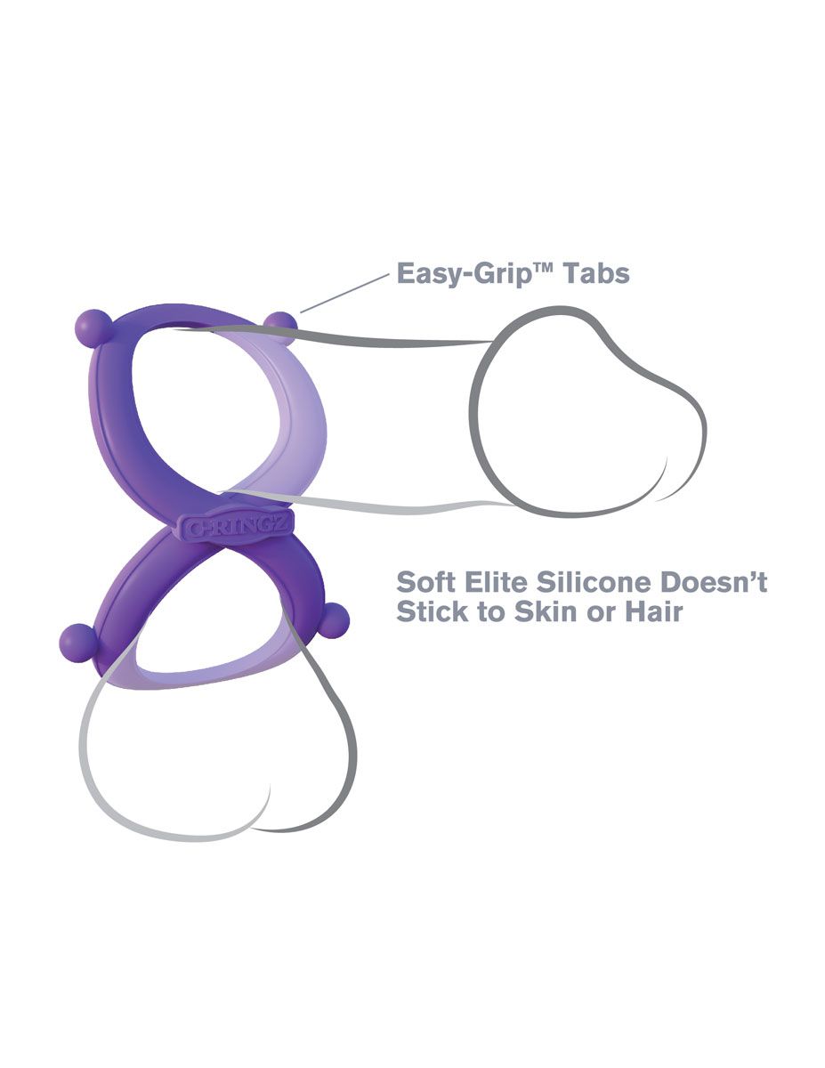 Фиолетовое эрекционное кольцо на пенис и мошонку Infinity Ring - фото 143825