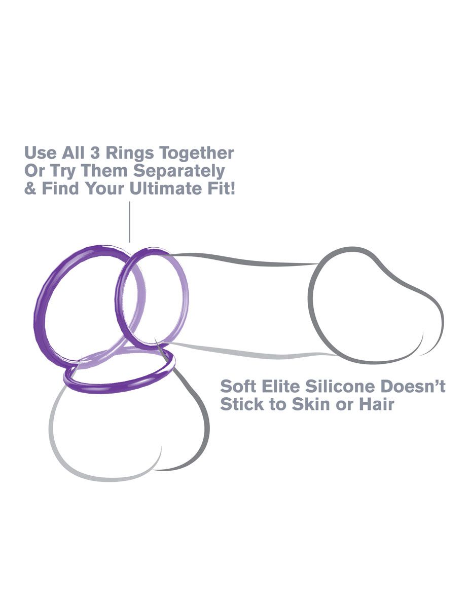Набор из трех эрекционных колец Silicone 3-Ring Stamina Set - фото 143844 Набор из трех эрекционных колец Silicone 3-Ring Stamina Set - фото 143844