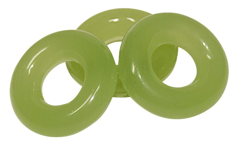 Набор из 3 святящихся в темноте колец для пениса Glow in the Dark - фото 143909