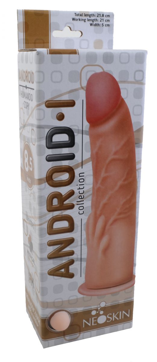 Крупный фаллоимитатор на присоске ANDROID Collection-I - 21,8 см. - фото 143934