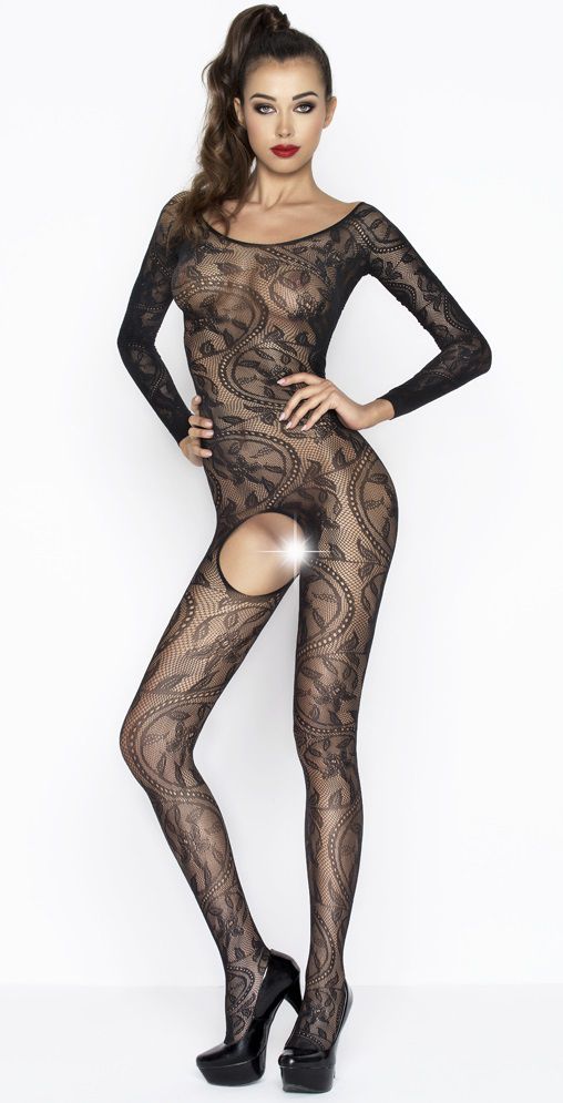 Роскошный комбинезон с длинными рукавами и цветочным узором - фото 144095