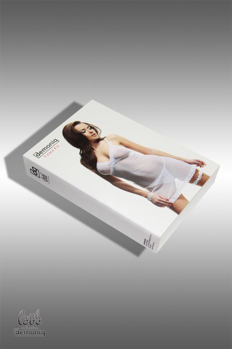 Полупрозрачная сорочка Tamara с трусиками и подвязкой - фото 144285