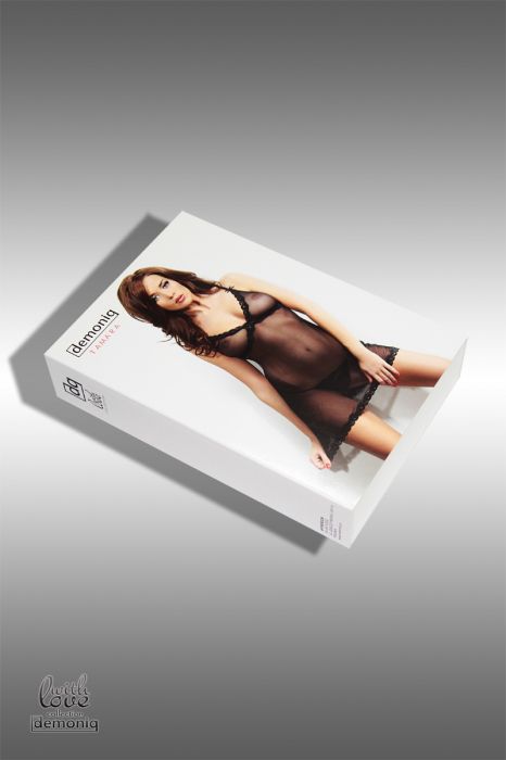 Полупрозрачная сорочка Tamara с трусиками и подвязкой - фото 144277