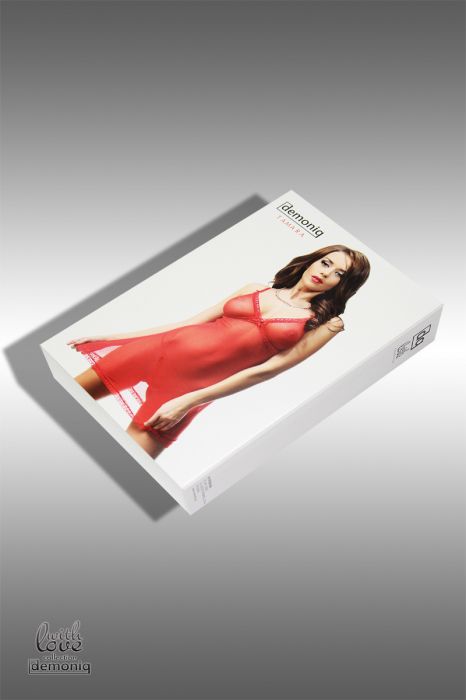 Полупрозрачная сорочка Tamara с трусиками и подвязкой - фото 144281