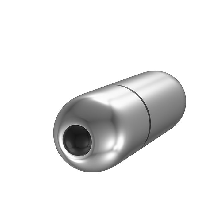 Серебристая вибропуля с вибрацией - фото 144443