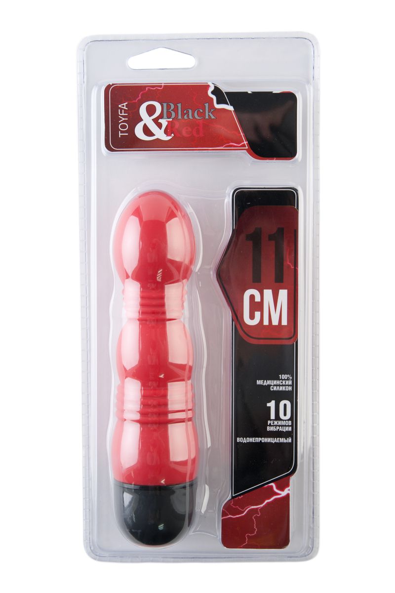 Красный мини-вибратор с 10 режимами вибрации - 11,4 см. - фото 144525