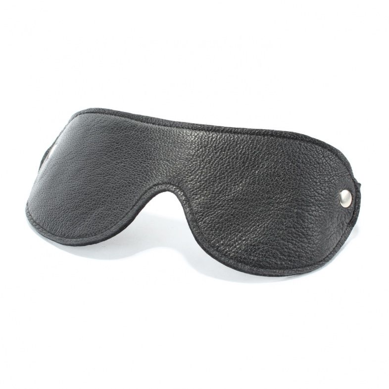 Черная кожаная маска на глаза - фото 144650